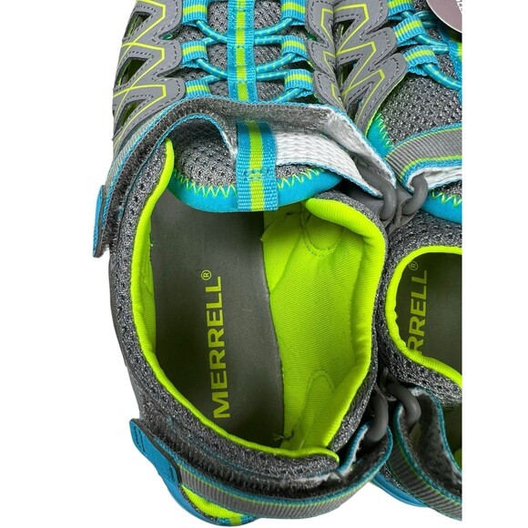 Merrell Hydro‎ Quench Water Sandals Kids Size 4M Gray Blue Yellow NWT Summer - Picture 8 of 10